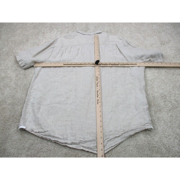 Tommy Bahama Shirt Mens Extra Large XL Beige Tan Linen Casual Camp Button Up - Picture 6 of 10